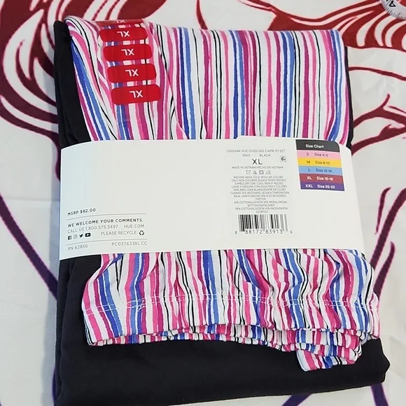 HUE's Cooling Capri PJ Set New **Stay Cool PJs** sz small** - Picture 2 of 5